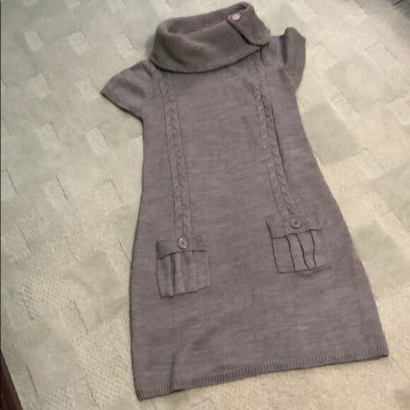 Knit Turtleneck Mini Dress  - Picture 1 of 10